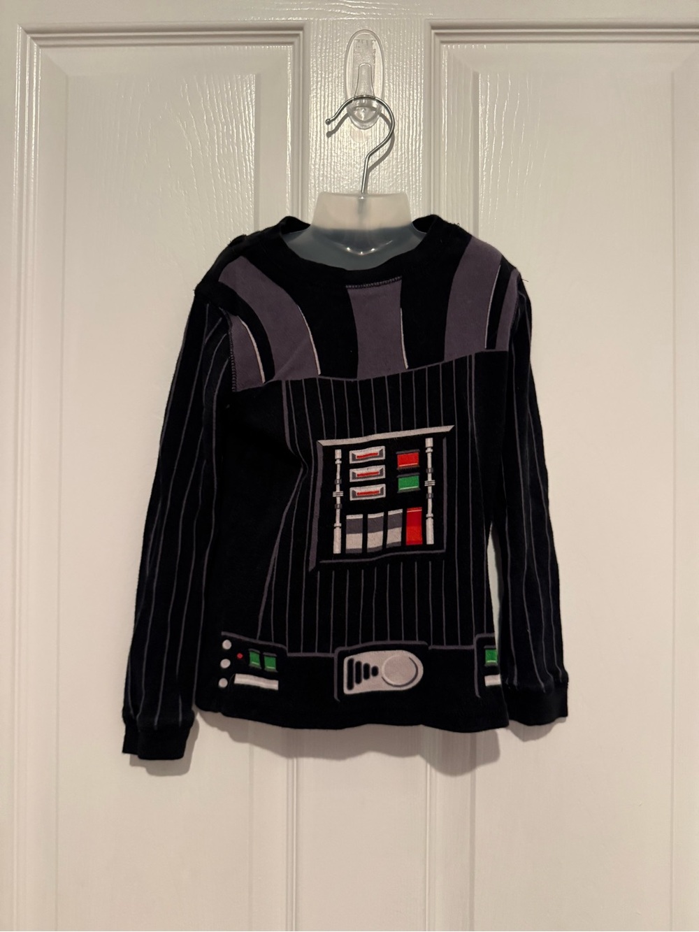 Star Wars Black and Gray Darth Vader Costume-Style Long Sleeve Tee